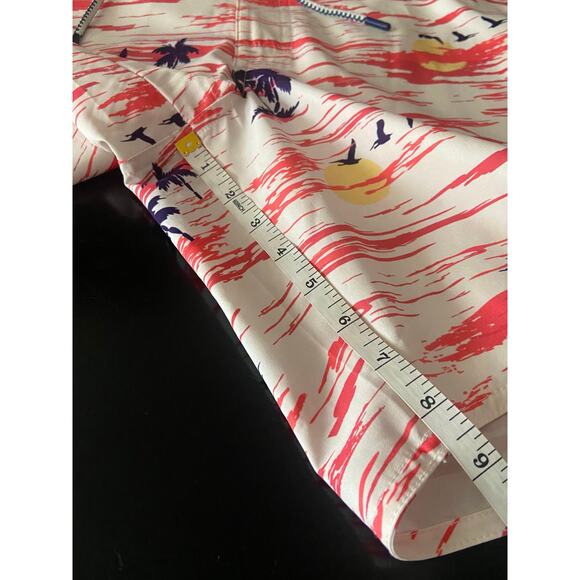 JOHNNIE-O White/Red Tropical Beach Theme Swim Shorts sz S - Picture 10 of 12